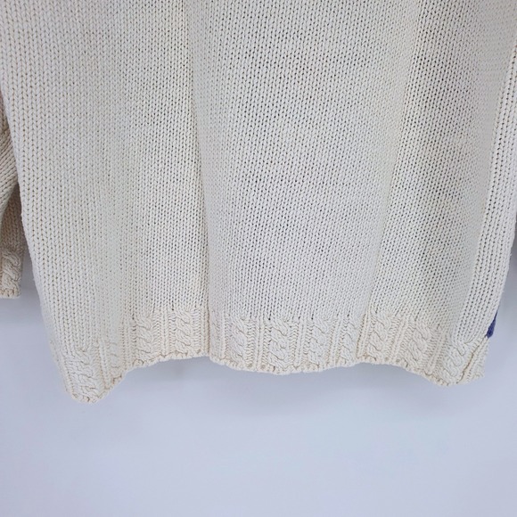 VTG 90s Crystal Kobe Floral Housecore Embroidered Novelty Heavy Knit Sweater L - Picture 9 of 10